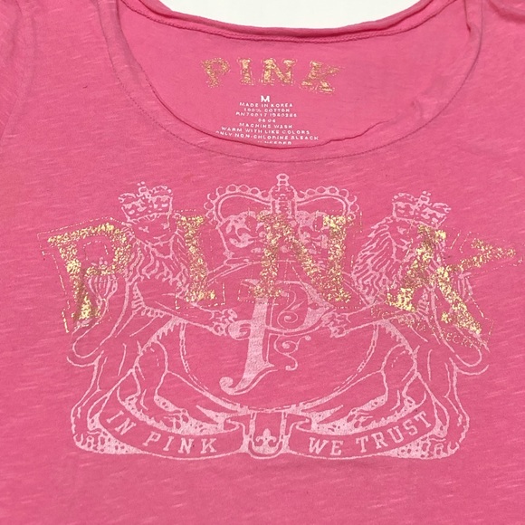 PINK Victoria’s Secret Metallic Logo Tee Shirt - Picture 5 of 6